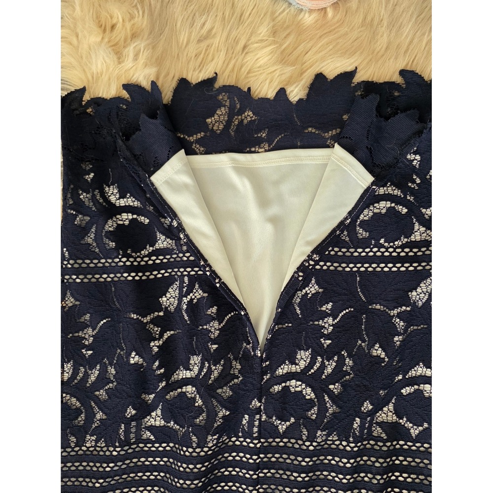 ASOS Navy Blue Lace Midi Dress Sleeveless Women's Size 12 - Picture 8 of 13